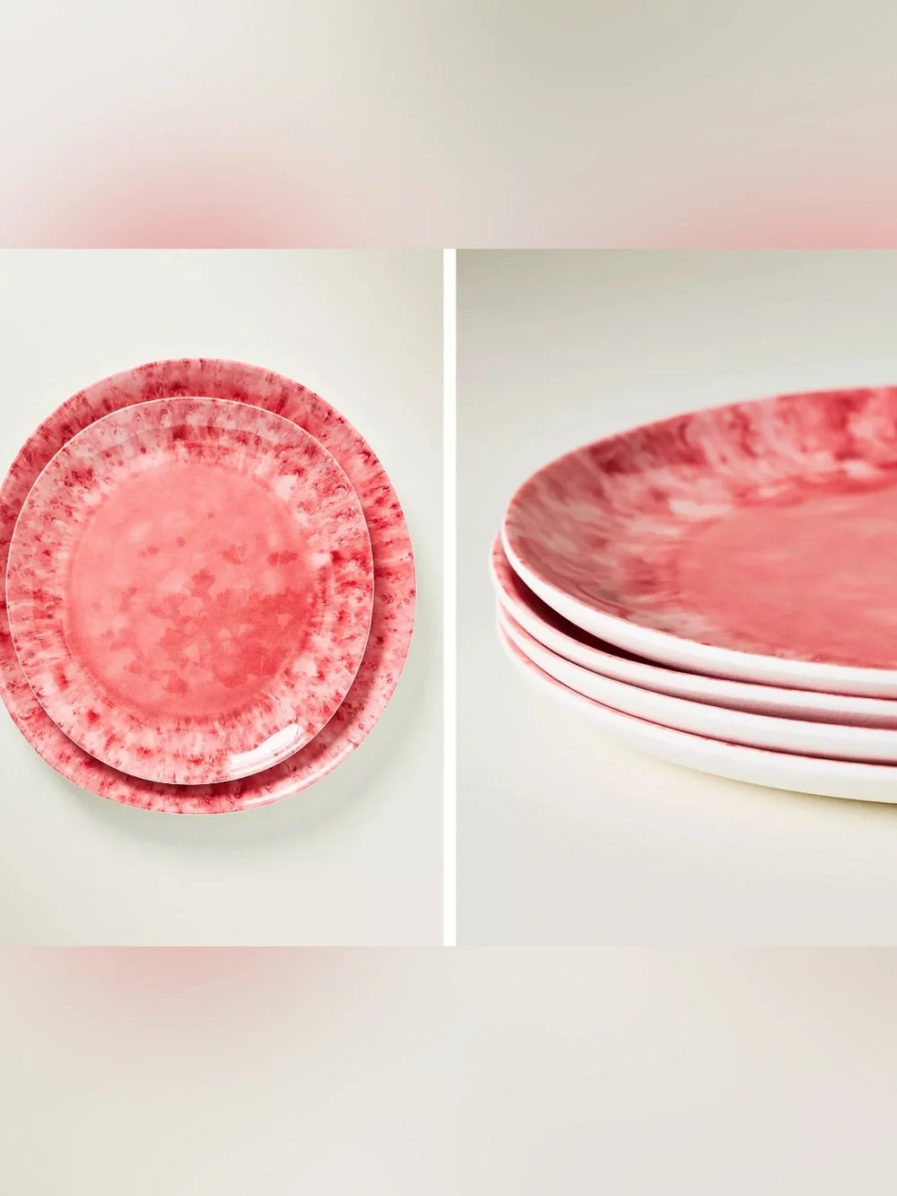 Anthropologie Reactive Melamine Dessert Plates, Set of 4